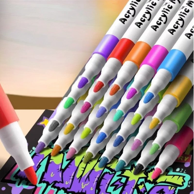 12-80 Farben-Set, Acrylfarben, Kunstmarker, Steinmalerei, für Kinder, Graffiti, Stein, Keramik, Glas, Holz, - PLAY PAINT